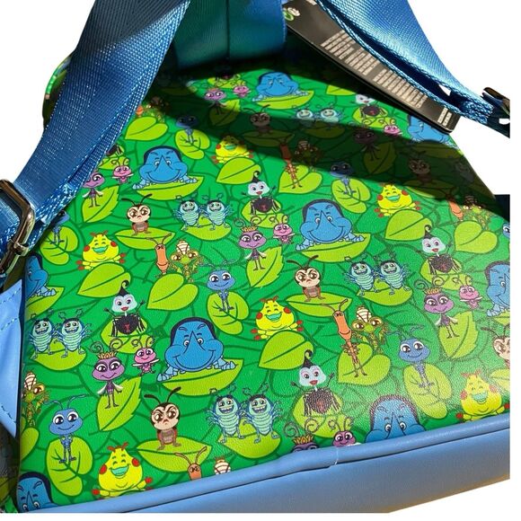 LOUNGEFLY Backpack Adult Green Disney Pixar A Bugs Life Mini All Over‎ Blue Flik main image 5